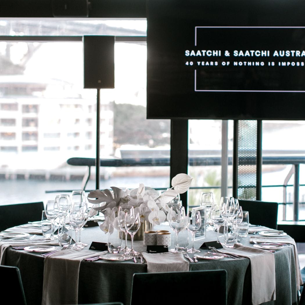 Photo of Corporate Event Sydney Harbour. Styling + Flowers + Hire by Form over Function