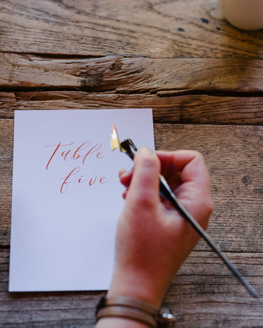 Photo of handwritten wedding stationery for an exclusive Sydney wedding